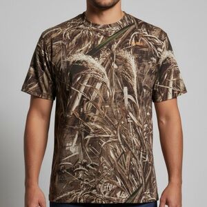 Habit Scent Factor Mens Size L Camo Short Sleeve Hunting Shirt Mossy Oak